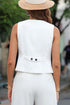Solid Color Button Up V Neck Suit Vest